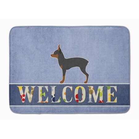 Carolines Treasures Toy Fox Terrier Welcome Machine Washable Memory Foam Mat BB5491RUG